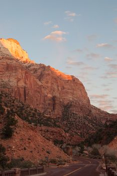 view of nice giant rock in Zion  national park