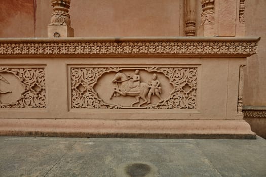 India temple orange sandstone wall ornament decorations 