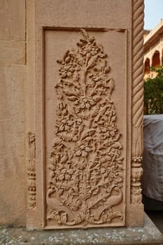 India temple orange sandstone wall ornament decorations 