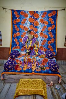Vrindavan, 22 October 2016: Beautiful altar of Radha and Krishna, Vrindavan, UP 