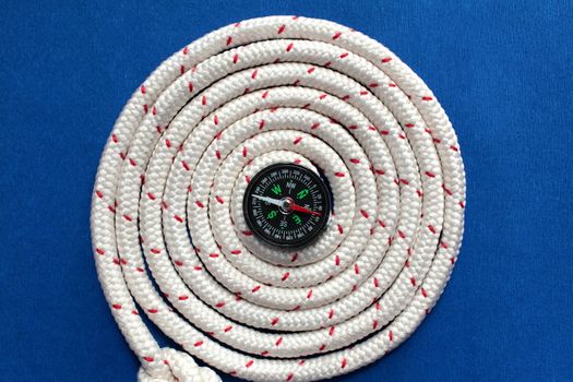 Coil of Rope and magnetic compass