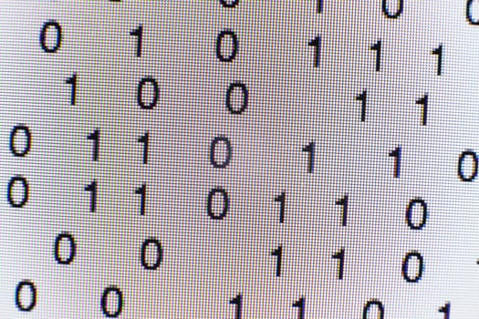 Binary code on a computer screen