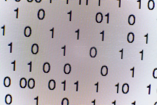 Binary code on a computer screen