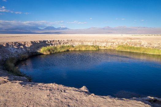 Ojos del salar lagoon landmark in San Pedro de Atacama, Chile