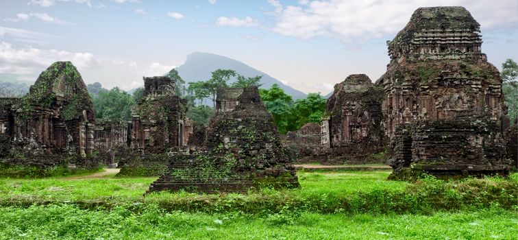 my son hindu ruins in vietnam landscape