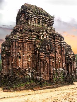 my son hindu ruins in vietnam landscape