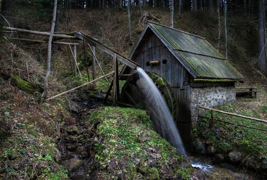 Old Slovenian watermill in the forrest