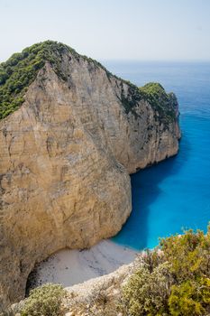 Navagio Shipwreck. Paradise beach on Zakynthos. Greece