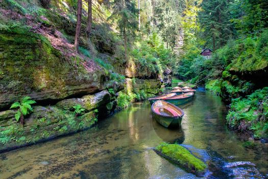 Boats to Hrensko in Bohemian Switzerland