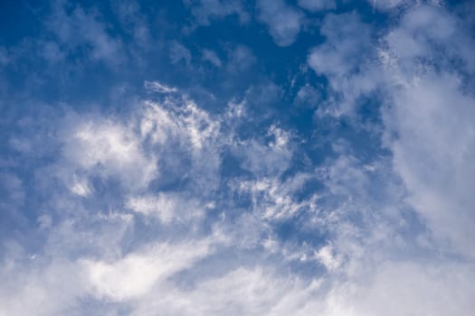 White clouds in the blue sky