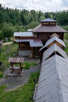 Semiluzhenski kazak ostrog - Russian small wooden fort,  Ostrog is encircled by 4–6 metres high palisade walls made from sharpened trunks. The name derives from the Russian word  strogat', "to shave the wood". Ostrog was an exclusively military fort. Ostrog was built in remote area at Semiluzhki village in Siberia. Near city Tomsk.There is a small wooden chapel of St Nikolay (Nikolas) inside.