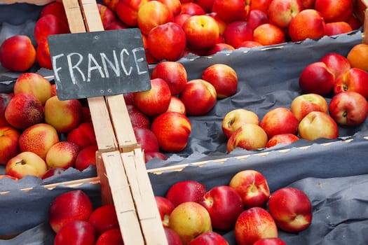 Nectarines form france for sale at a local market