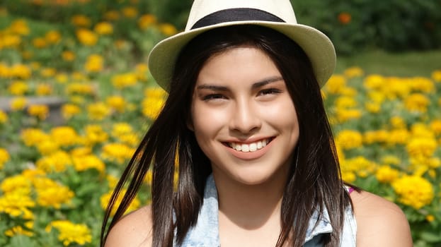 Pretty Smiling Female Teen During Spring