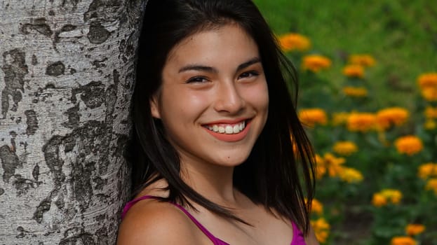 Smiling Female Teen Outside