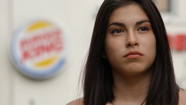 Teen Girl At Fast Food Restaurant