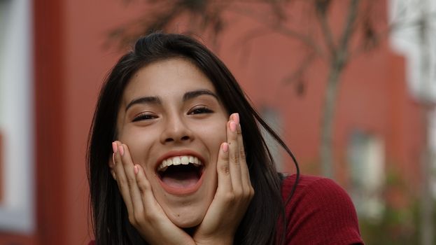 Excited Fun Teen Girl