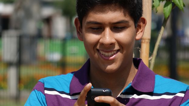 Teen Boy Using Smartphone