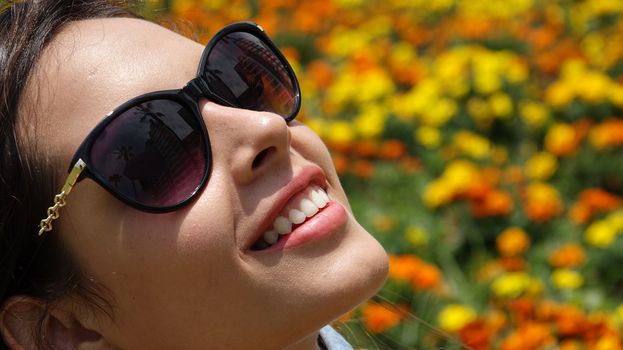 Teen Girl Smiling With Sunglasses