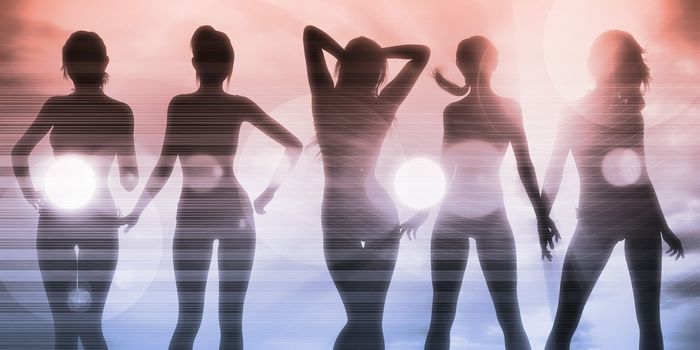 Disco Party Girls Celebrating a Special Night Out