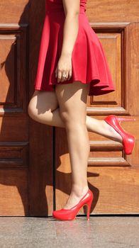 Girl Wearing Red Heels