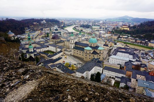 Panoramic view over the city of Salzburg