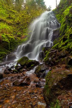 Fairy Falls at Columbia River Gorge in Oregon