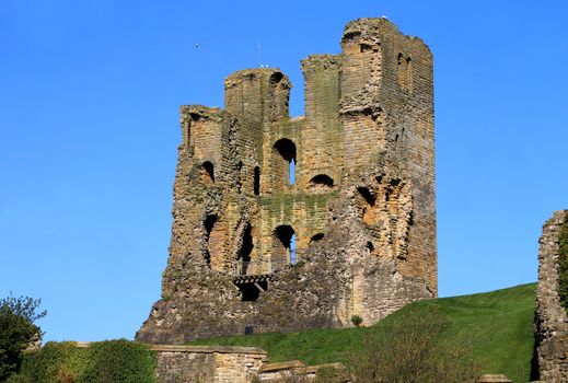 Ruins of Scarborough Castle on the Headland, North Yorkshire, England,.