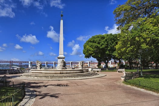 The monument in the park is located in lisbon