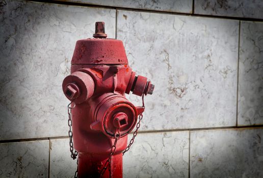 Red fire hydrant in  Lisbon Portugal