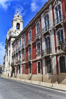 Street  in old town of Lisbon, Portugal