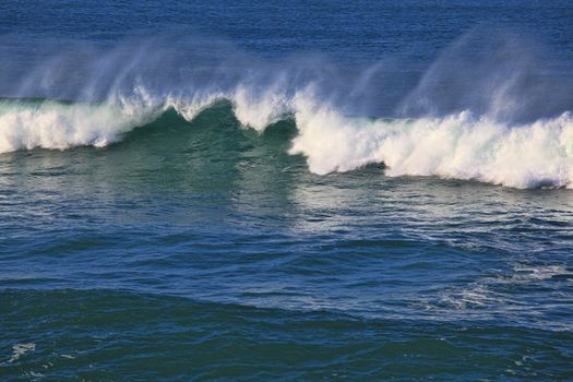 Sea surf great wave break on coastline