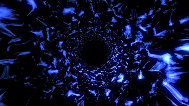Black hole in space. Space background. 3d rendering