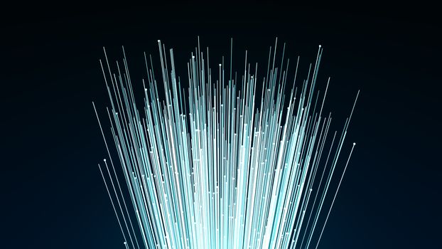 optical fiber network cable. Futuristic background. 3d rendering