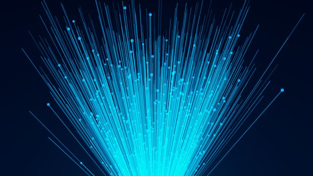 optical fiber network cable. Futuristic background. 3d rendering