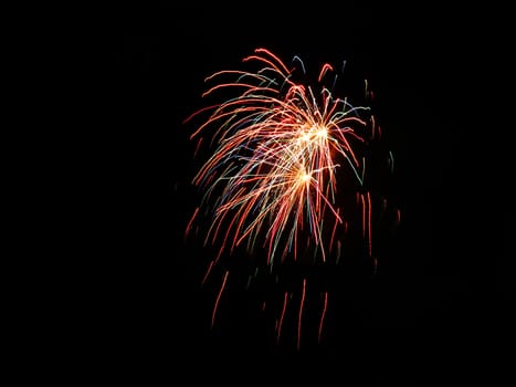 Some fireworks exploding up in the sky