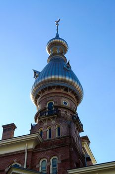 Moorish towers architecture silhouette of the University of Tampa, Florida