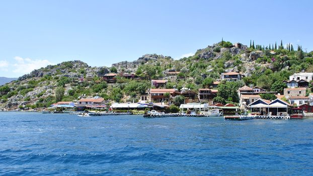 The island on which there are restaurants, cafes and hotels. At one of the Turkish resorts