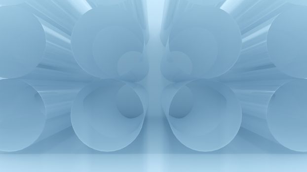 PVC pipes stacked in construction site. 3d rendering