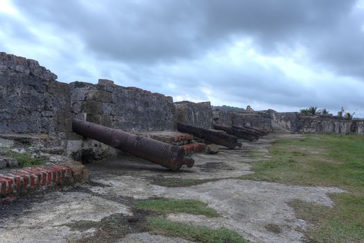 San Jeronimo Fort was built in several stages between 1596 and 1779 to protect the transportation of goods from South America to Spain in Portobelo, Panama.