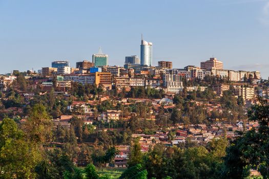 Panoramic view at the city bussiness district of Kigali, Rwanda, 2016