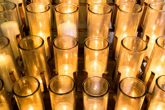 Rack of White Votive Candles