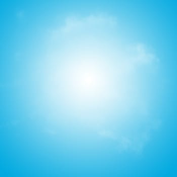 Blue Sky with Cloud,  Blue Sky Background Template With Some Space for Input Text Message Below Isolated on Blue, Cloudy Blue Sky Abstract Background, Peace Heaven Concept, White Cloud on The Sky