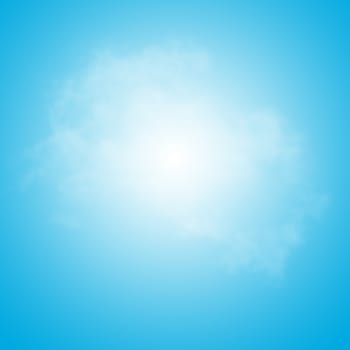 Blue Sky with Cloud,  Blue Sky Background Template With Some Space for Input Text Message Below Isolated on Blue, Cloudy Blue Sky Abstract Background, Peace Heaven Concept, White Cloud on The Sky