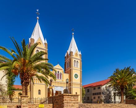 Catholic Saint Mary Church with blue sky  in background, Windhoek, Namibia