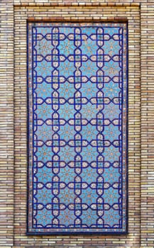Old Eastern mosaic on the wall of a mosque, Uzbekistan