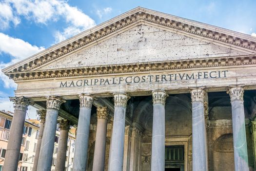 facade of the magnificent Pantheon in rome