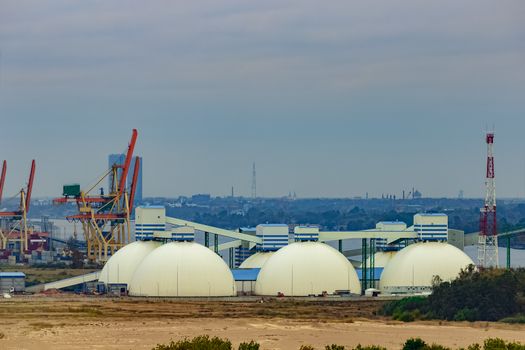 Fertilizer terminal with saltpeter in Riga, Latvia