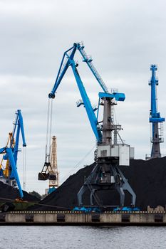 Cargo crane in the port of Riga, Europe