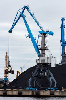 Cargo crane in the port of Riga, Europe