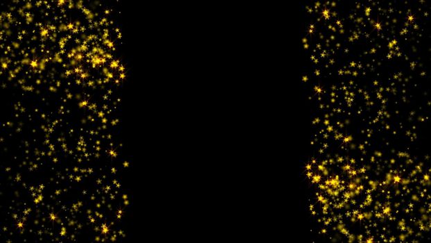 golden glittering particle background. Art backdrop. 3d rendering